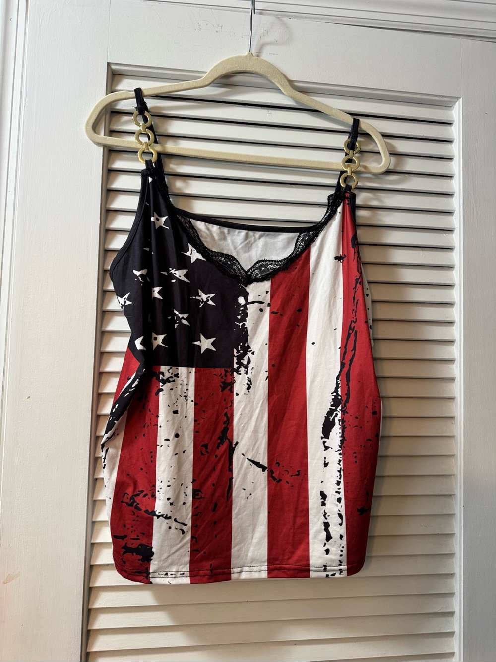Patriotic American Flag Print Tank Top